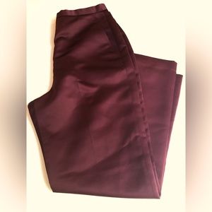 Oleg Cassini Burgundy Satin Pants Size 12
